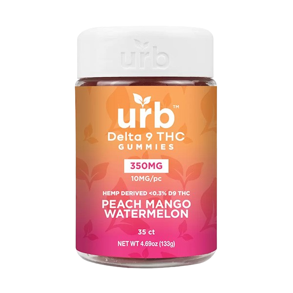 Urb Delta 9 THC Gummies 350MG (35 Gummies) – Peach Mango Watermelon