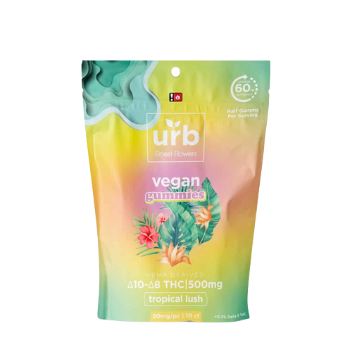 Urb Delta 8 THC Gummies 500MG (10 Gummies) – Tropical Lush (Vegan)