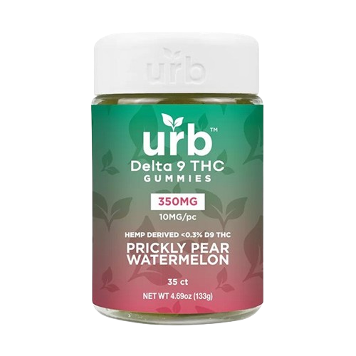 Urb Delta 9 THC Gummies 350MG (35 Gummies) – Prickly Pear Watermelon