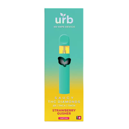 Urb Saucy THC Diamonds Disposable Vape 3ML - Strawberry Gusher